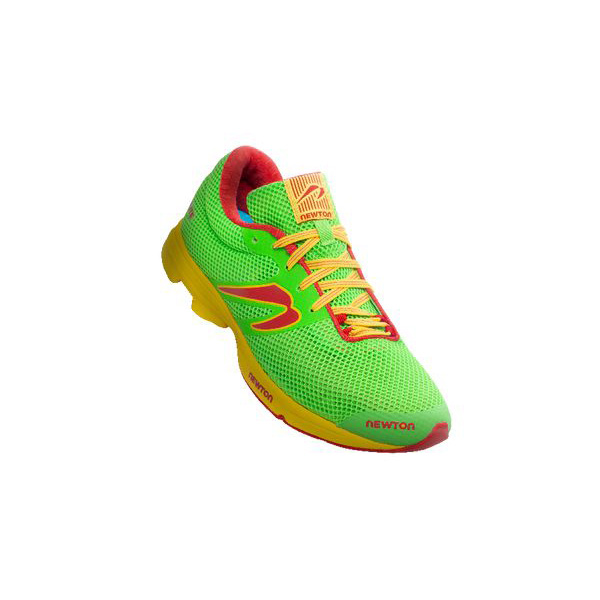 Men's Newton Distance Elite Running Shoes Green / Red / Yellow | PH-48235