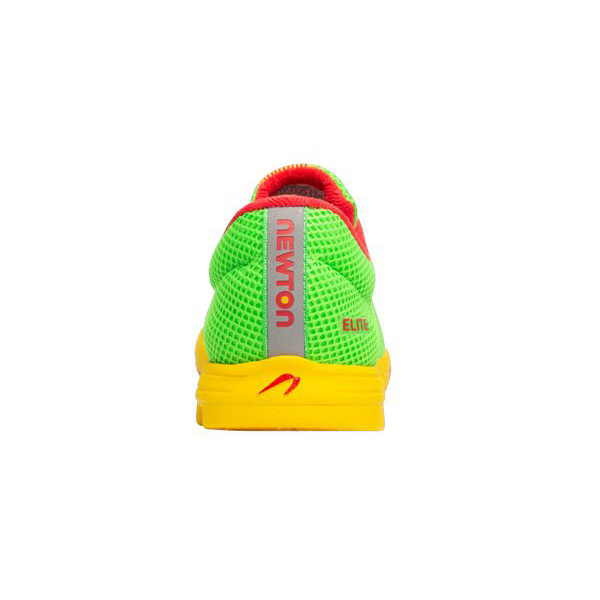 Men's Newton Distance Elite Running Shoes Green / Red / Yellow | PH-48235