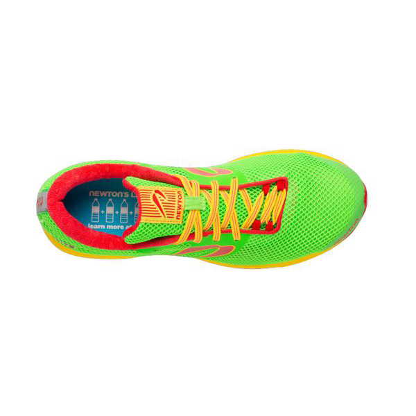 Men's Newton Distance Elite Running Shoes Green / Red / Yellow | PH-48235